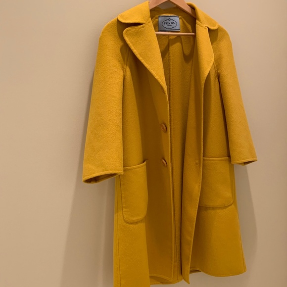 Prada Mustard Wool Coat - Picture 3 of 4